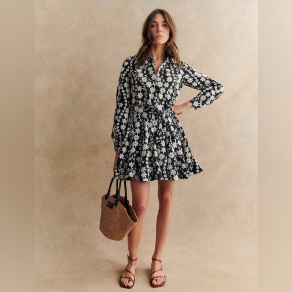 Sezane Sol Dress Floral Embroidery